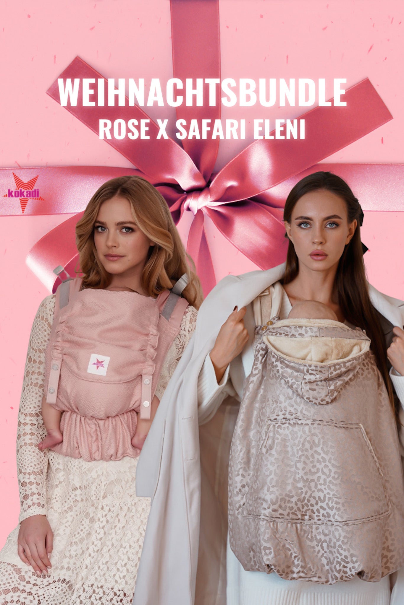 Bundle Tragecover Safari Eleni & Babytrage Flip Heart2Heart Rosé